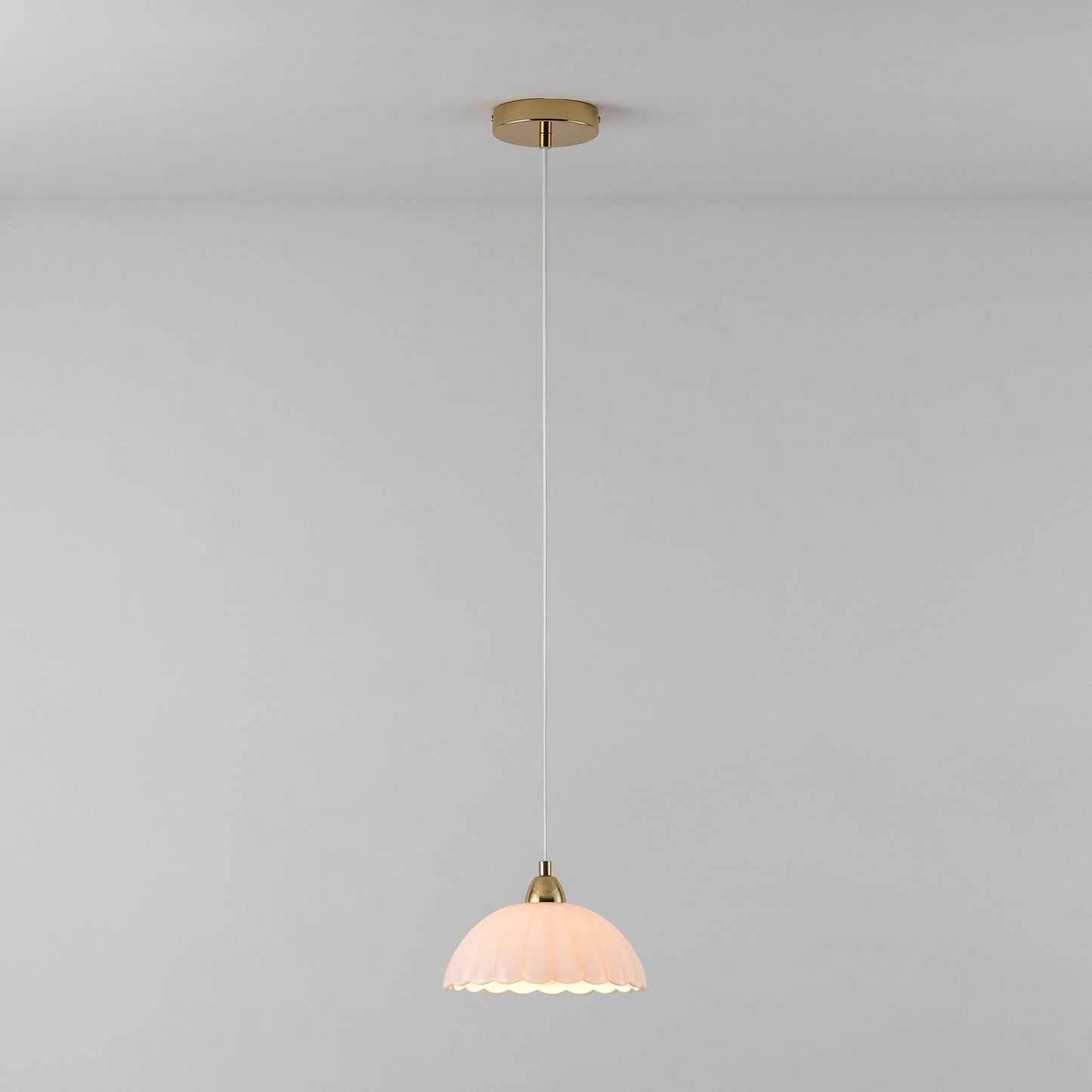 Flower Glass Pendant Ceiling Light - White