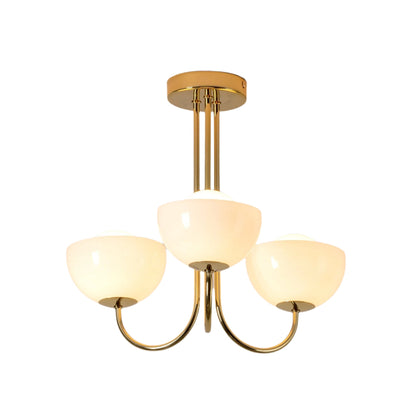 Glass Bowl Ceiling Light - Brass