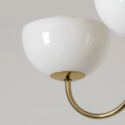 Glass Bowl Ceiling Light - Brass