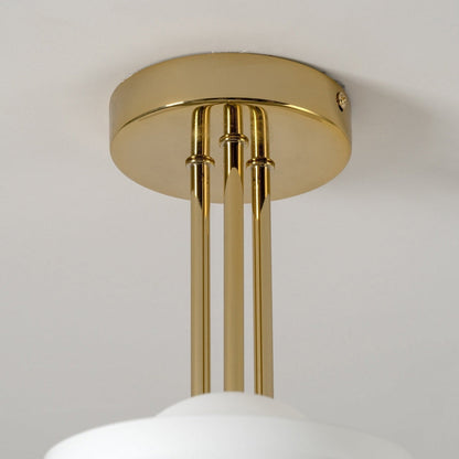 Glass Bowl Ceiling Light - Brass