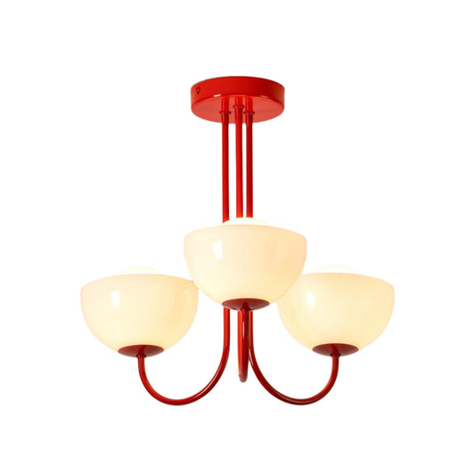 Glass Bowl Ceiling Light - Red