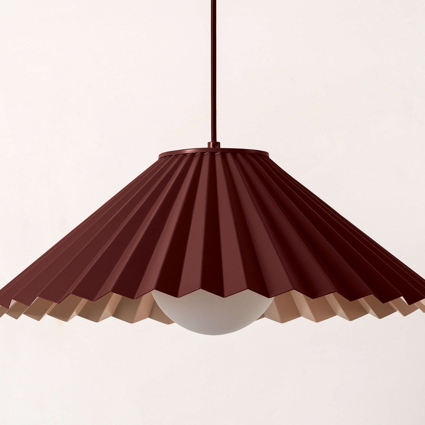 x Emma Gurner: The Pleat Ceiling Pendant - Burgundy