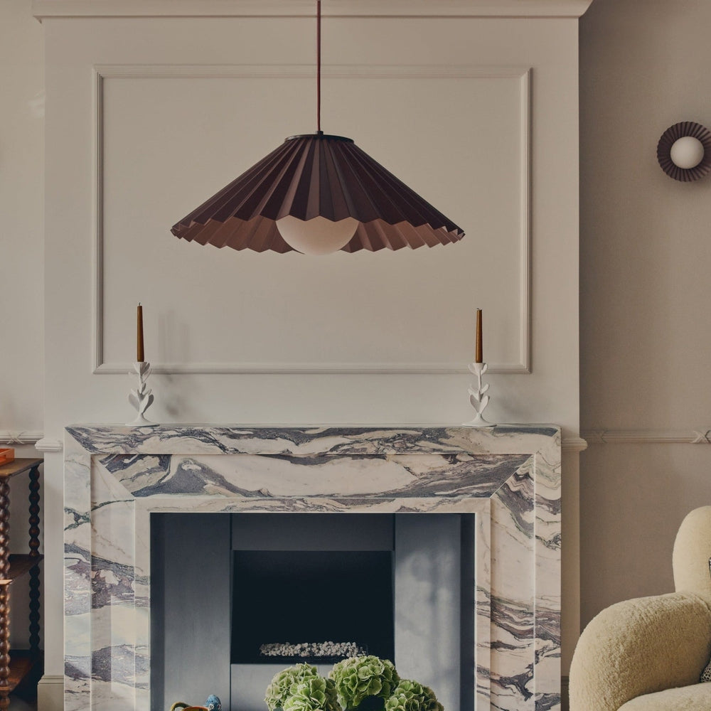 x Emma Gurner: The Pleat Ceiling Pendant - Burgundy
