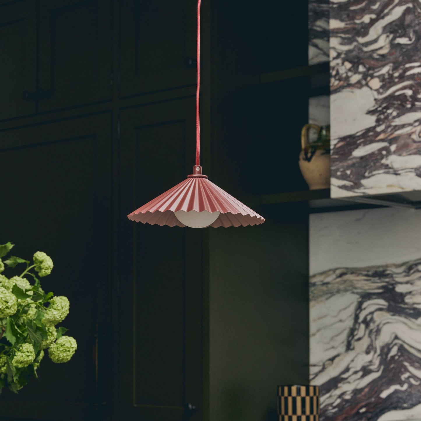 The Pleat Ceiling Pendant Small - Burgundy | Outlet
