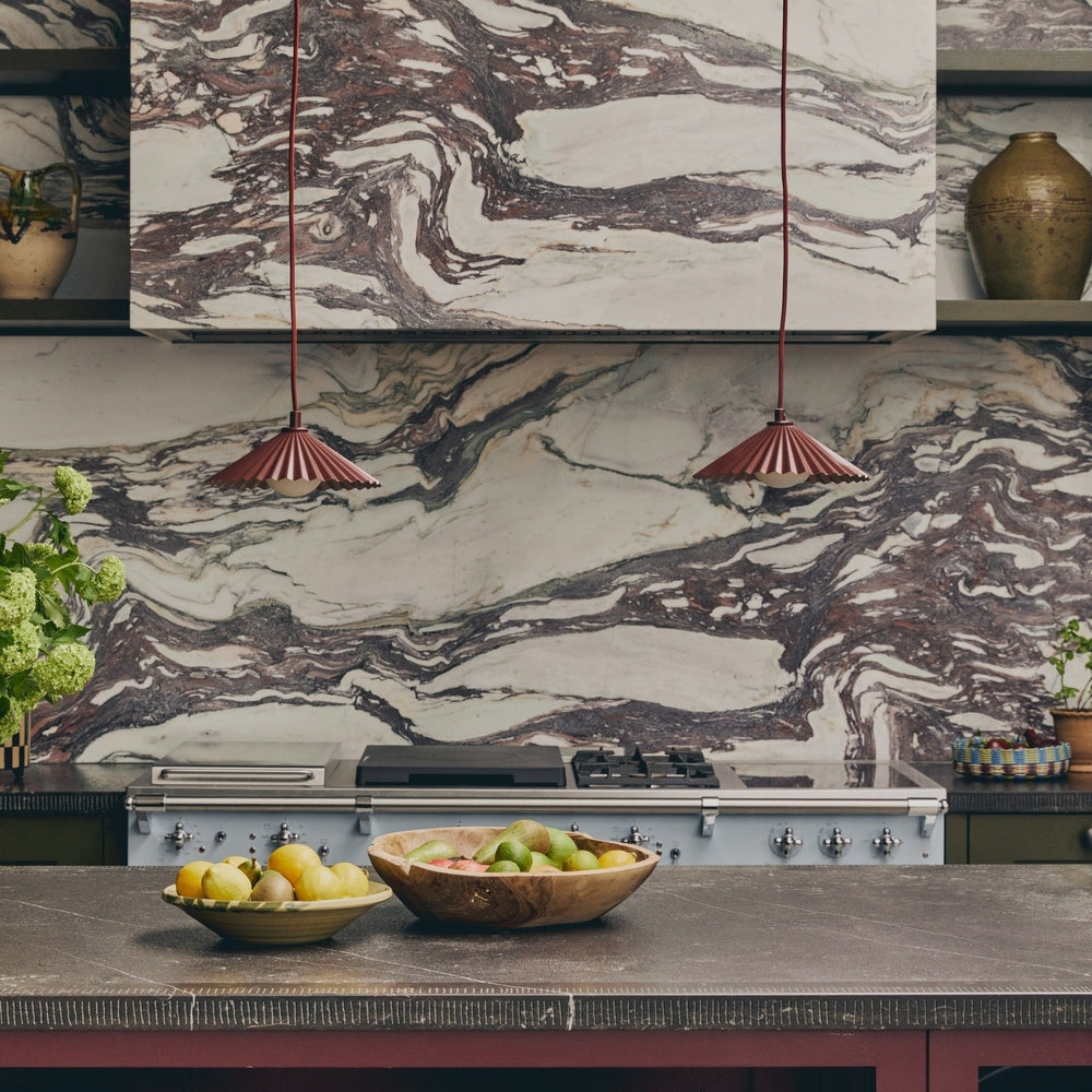 The Pleat Ceiling Pendant Small - Burgundy | Outlet