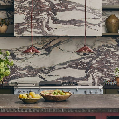 x Emma Gurner: The Pleat Ceiling Pendant Small - Burgundy