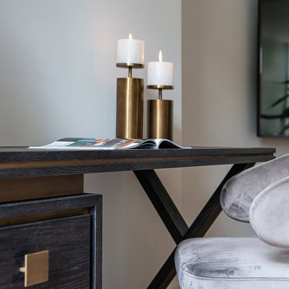 Hunter 3 Drawer Desk - Black