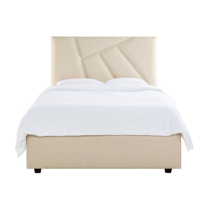 Hayley Luxury Panelled Upholstered Bed - Natural
