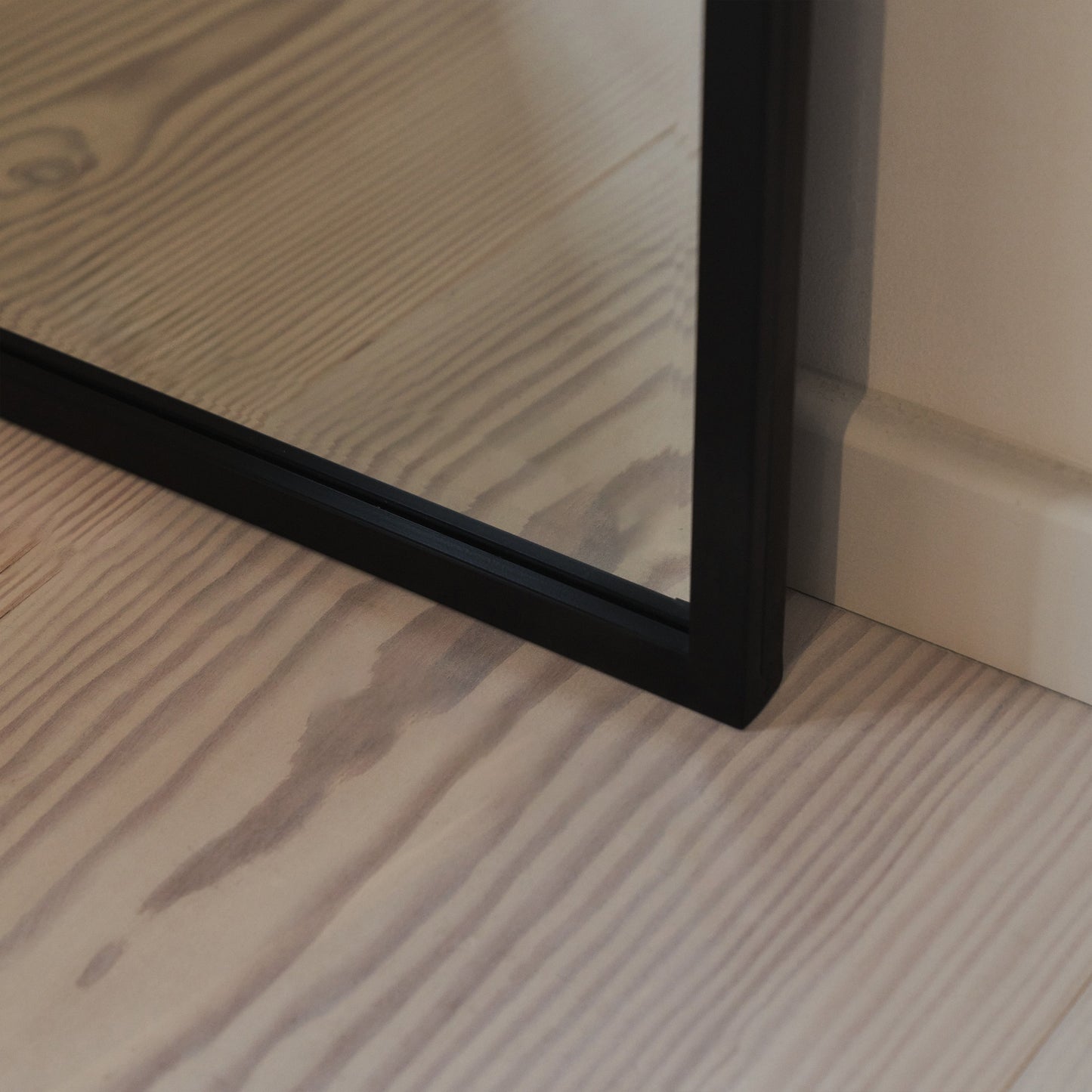 Higgins - Full Length Black Large Arched Metal Mirror 170cm x 70cm