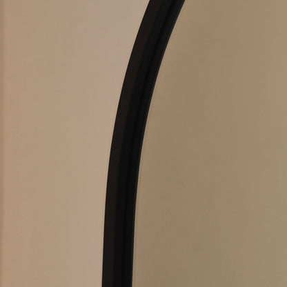 Higgins - Full Length Black Large Arched Metal Mirror 170cm x 70cm
