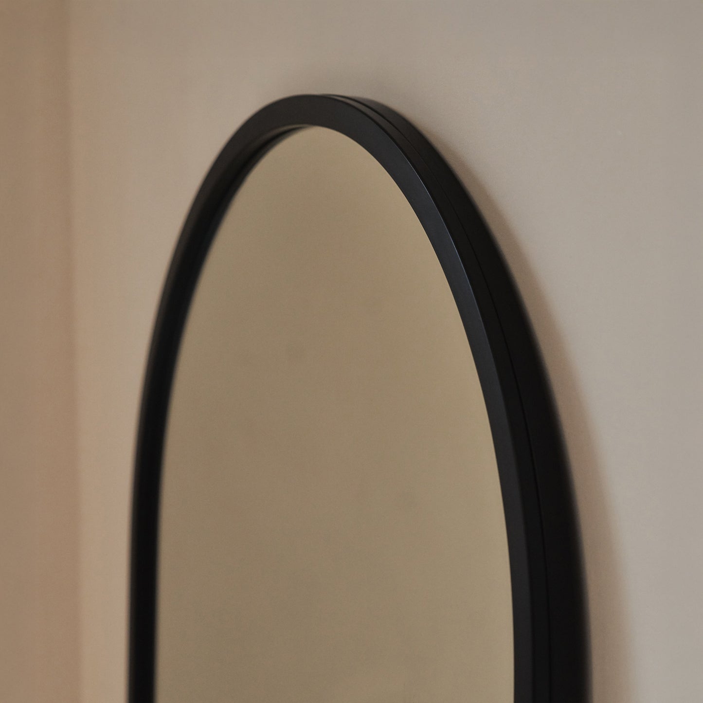 Higgins - Full Length Black Large Arched Metal Mirror 170cm x 70cm