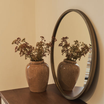 Higgins - Gold Metal Modern Round Wall Mirror 60cm x 60cm