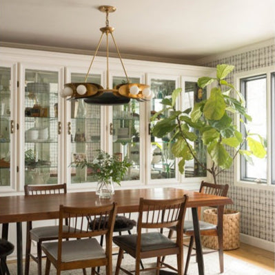 Hopper 12 Light Chandelier - Vintage Brass Bronze