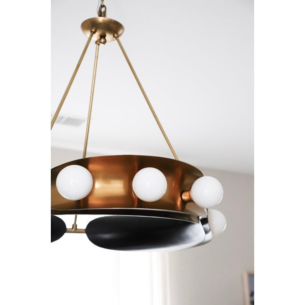 Hopper 9 Light Chandelier - Vintage Brass Bronze
