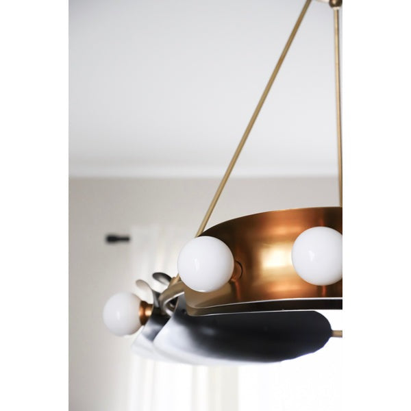 Hopper 9 Light Chandelier - Vintage Brass Bronze