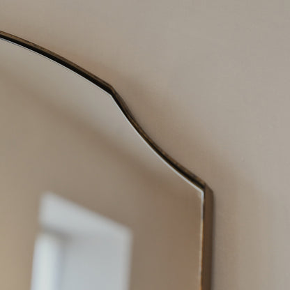 Isla - Gold Arched Metal Overmantle Wall Mirror 120cm x 90cm