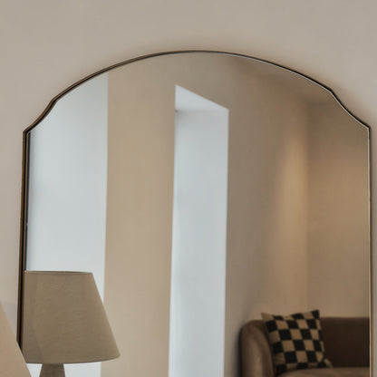 Isla - Gold Arched Metal Overmantle Wall Mirror 120cm x 90cm