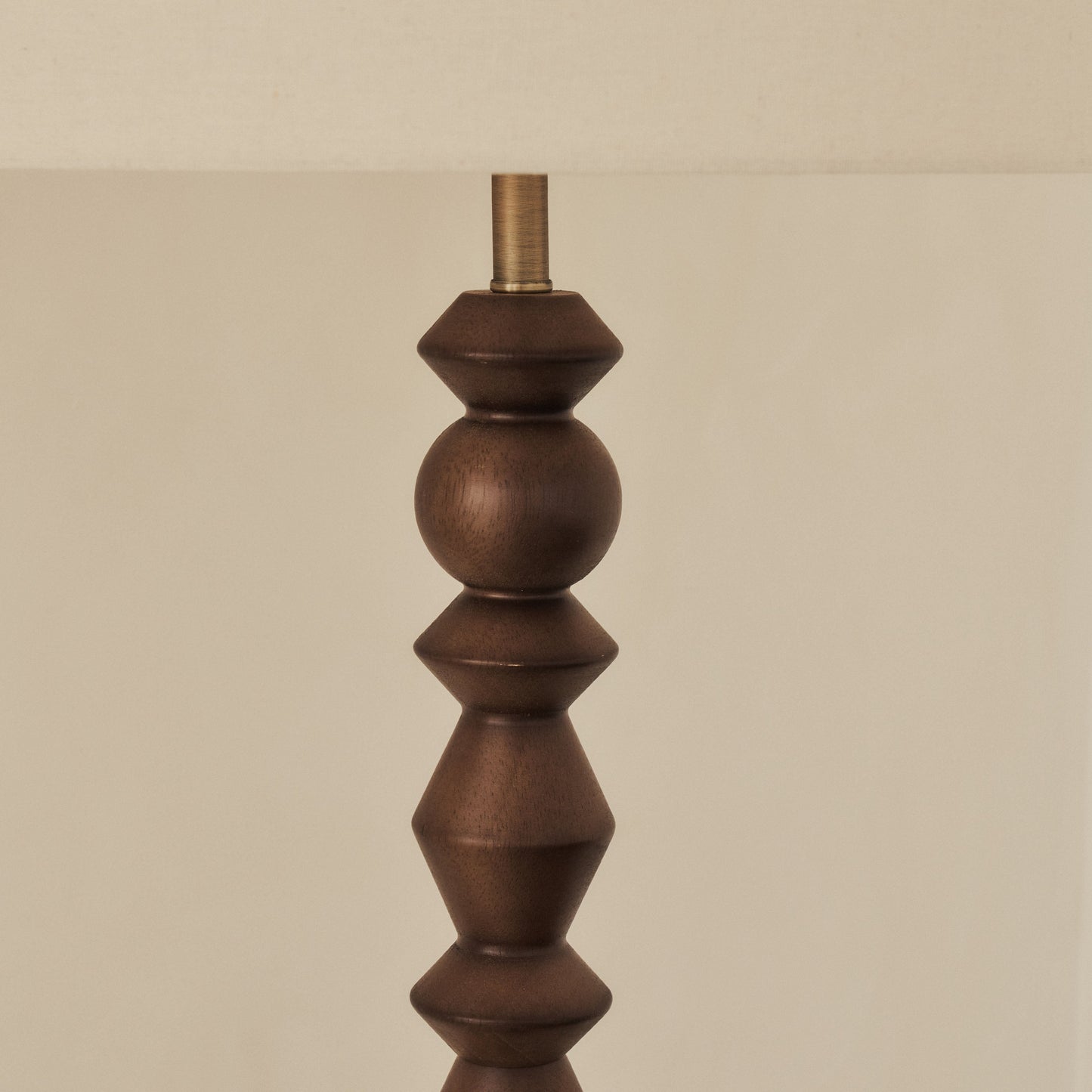 Ivy - Dark Wood Drum Shade Floor Lamp