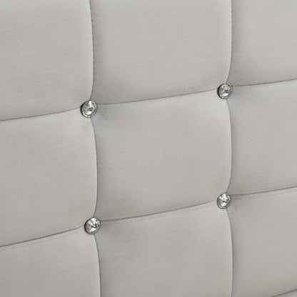 Chastleton Upholstered Bed with Diamante Headboard (Grey Velvet)