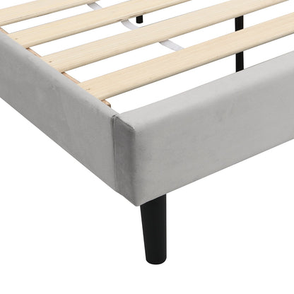 Chastleton Upholstered Bed with Diamante Headboard (Grey Velvet)