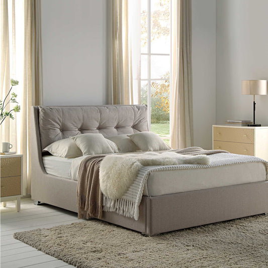 Hadley Stone Fabric Ottoman Storage Bed