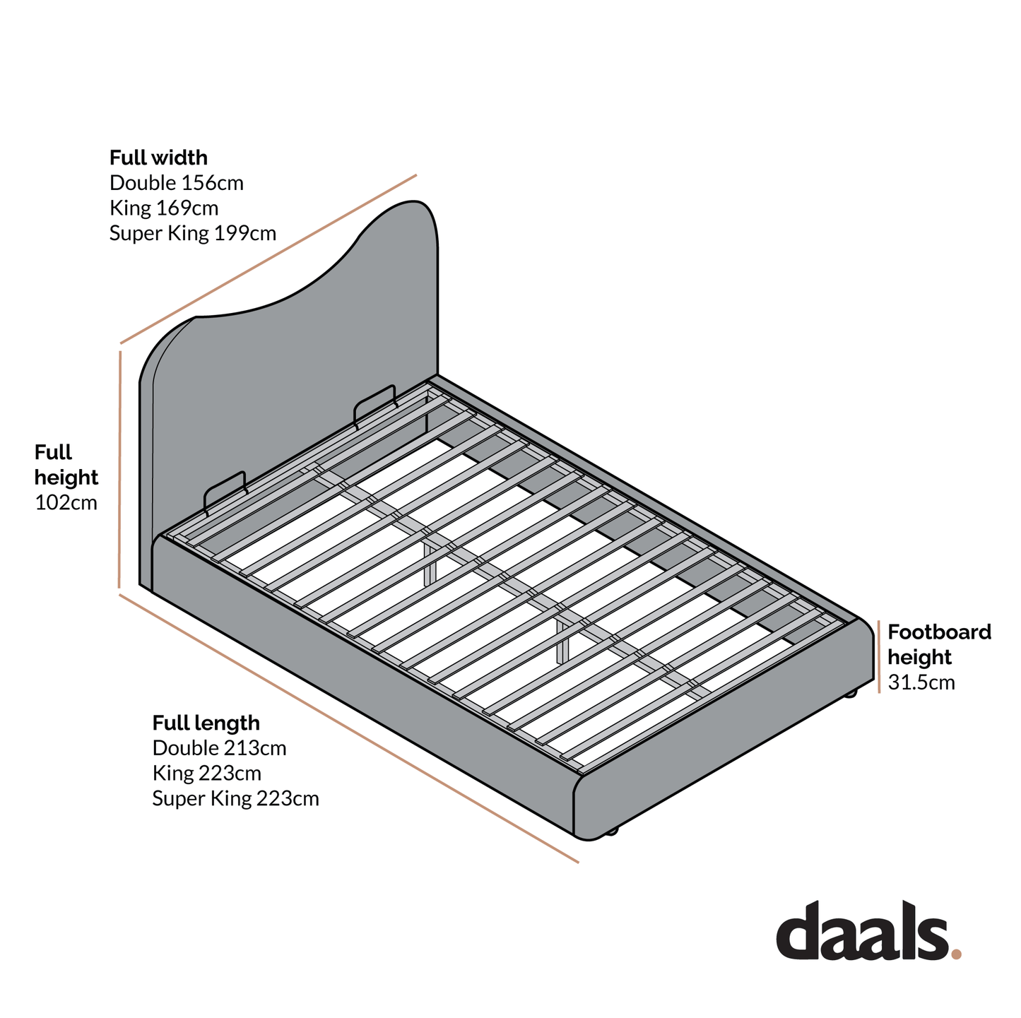 Egerie Curved Headboard Slate Blue Striped Fabric Ottoman Storage Bed