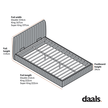 Helia Pleated Ottoman Storage Bed, Champagne Velvet