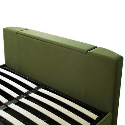 Wilton Moss Green Velvet Ottoman TV Bed