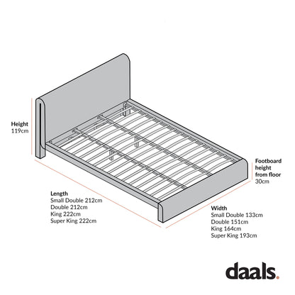 Hampstead Taupe Boucle Curved Bed