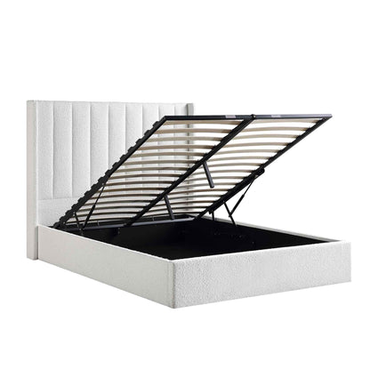 Wilton White Boucle Ottoman Storage Bed