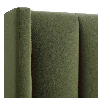 Wilton Moss Green Velvet Ottoman Storage Bed