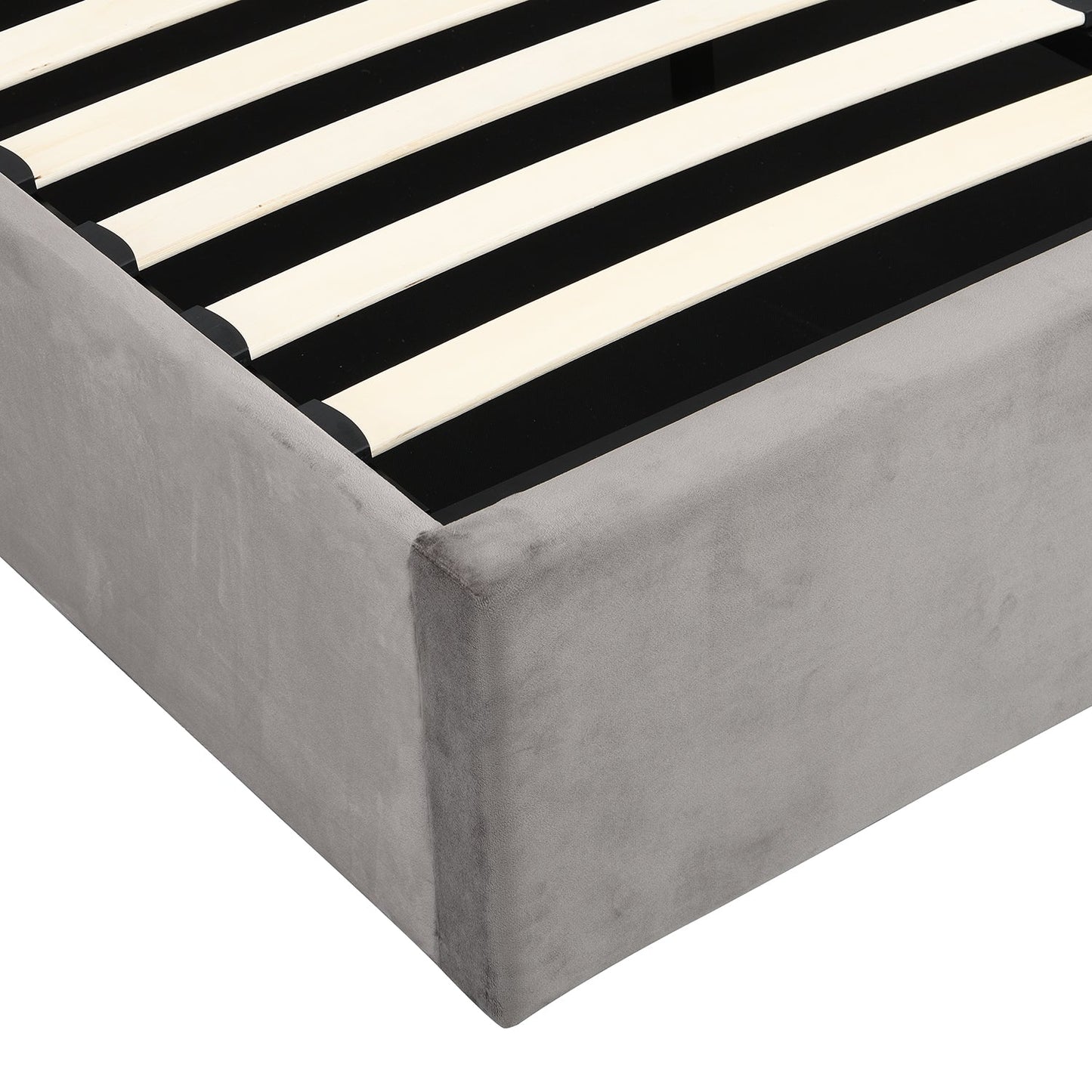 Hartwell Upholstered Ottoman Storage Bed with Deeply Buttoned Headboard (Grey Velvet)