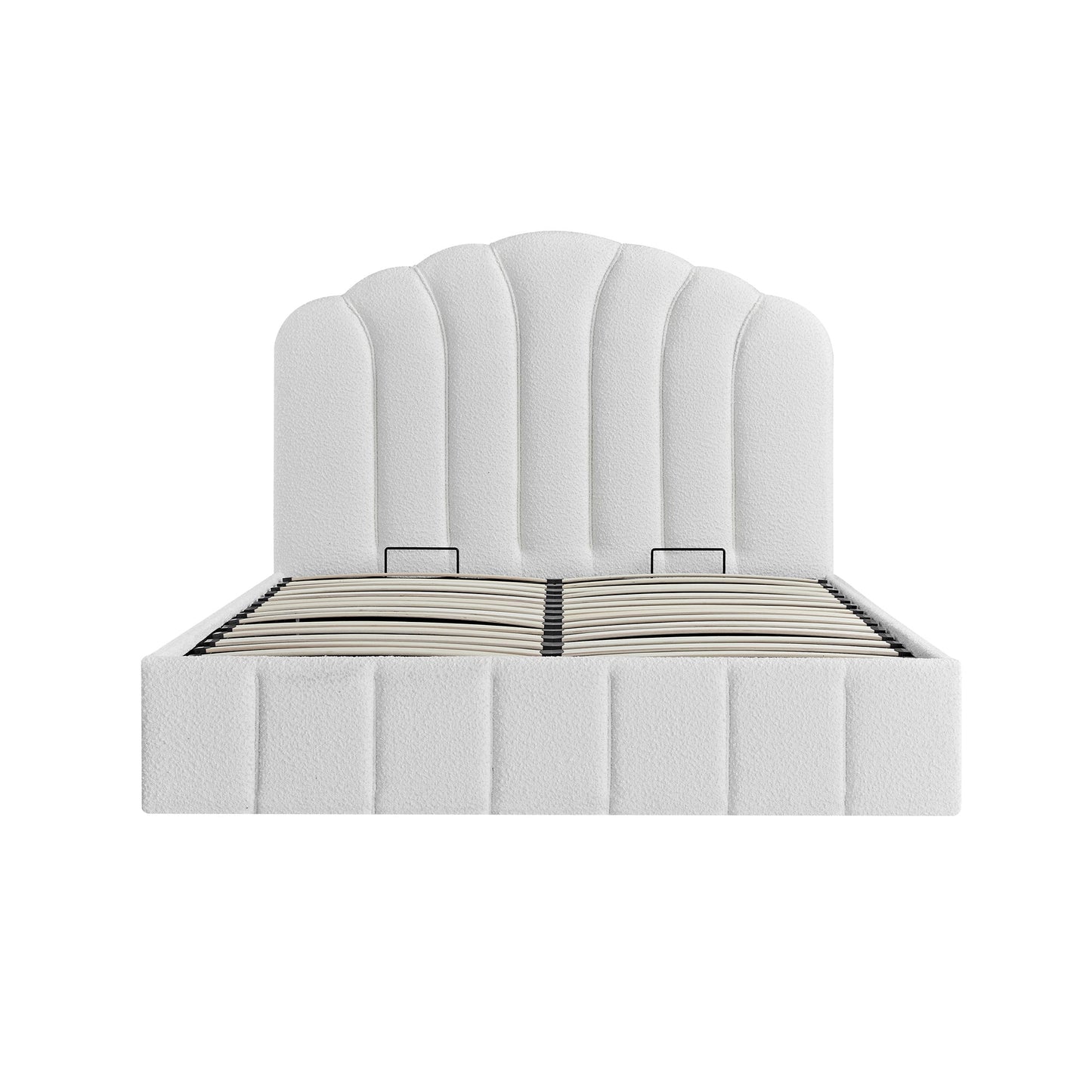 Hana Ottoman Storage Bed, Ecru Boucle