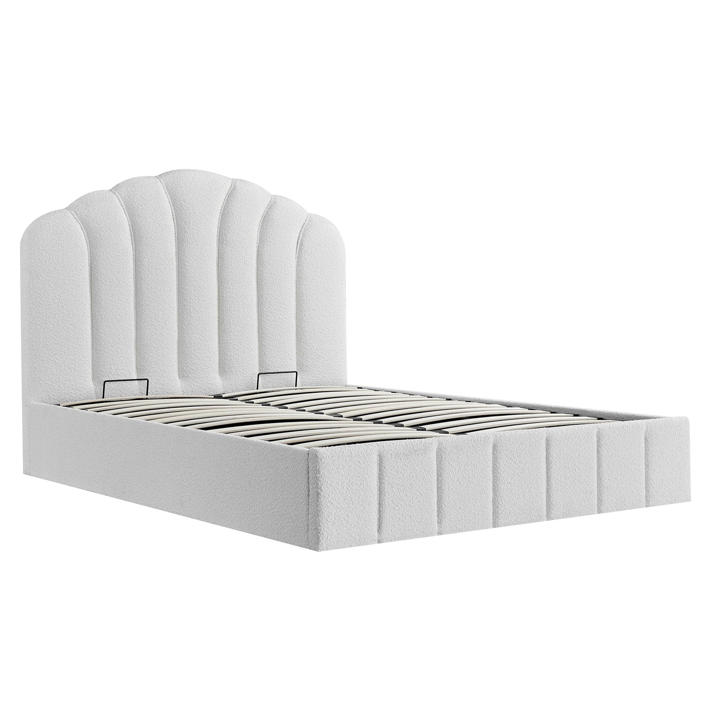 Hana Ottoman Storage Bed, Ecru Boucle