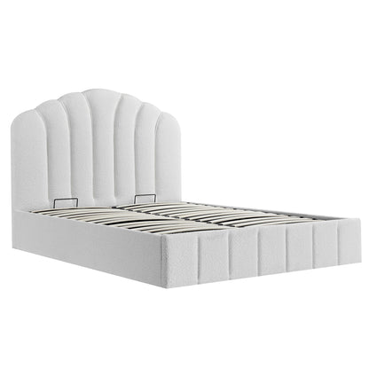 Hana Ottoman Storage Bed, Ecru Boucle