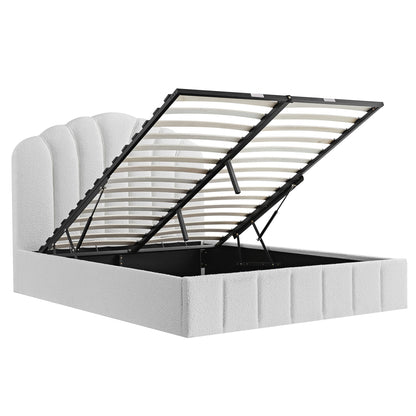 Hana Ottoman Storage Bed, Ecru Boucle