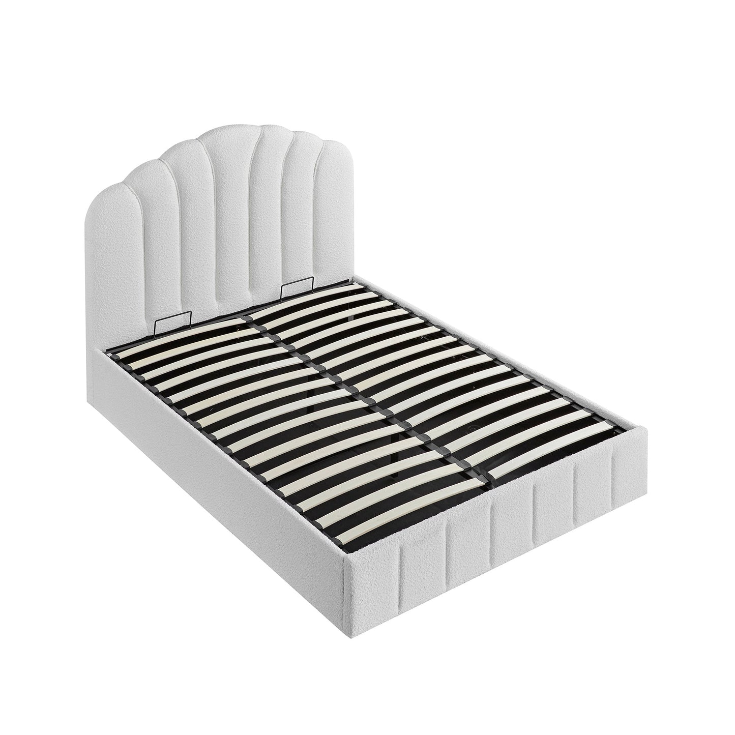 Hana Ottoman Storage Bed, Ecru Boucle