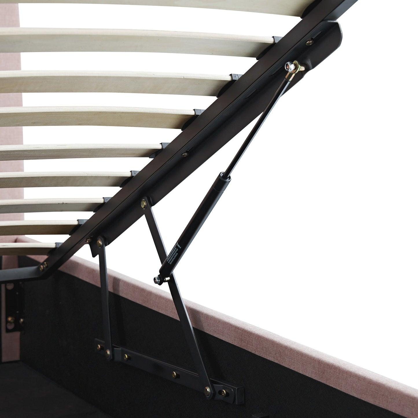 Hana Ottoman Storage Bed, Petal Pink Chenille