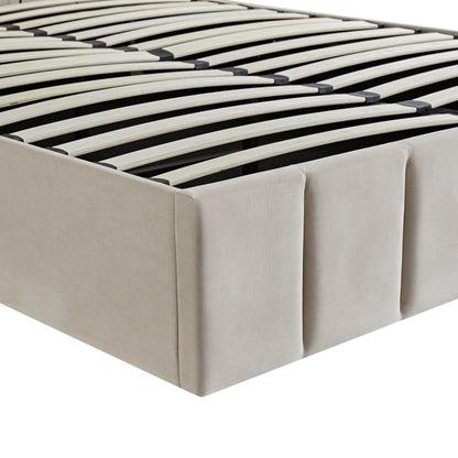 Hana Ottoman Storage Bed, Warm Stone Velvet