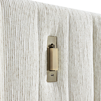 Tremezzo Oversized Ottoman Storage Bed, Beige Textured Fabric