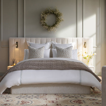 Tremezzo Oversized Ottoman Storage Bed, Beige Textured Fabric