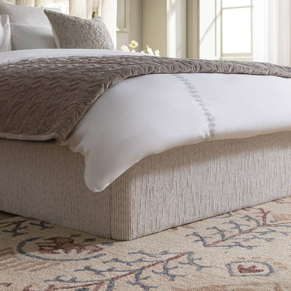 Tremezzo Oversized Ottoman Storage Bed, Beige Textured Fabric