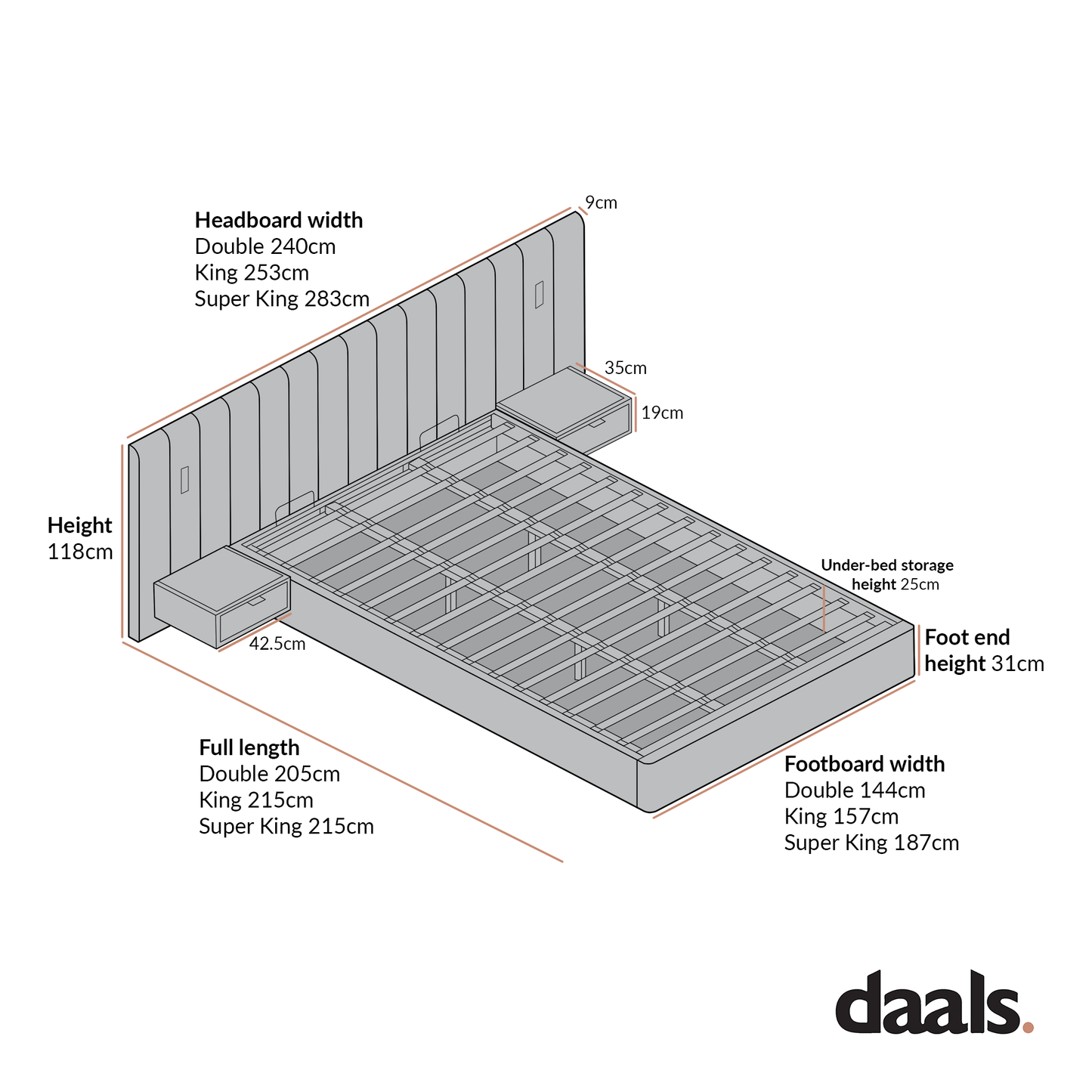 Tremezzo Oversized Ottoman Storage Bed, Taupe Velvet