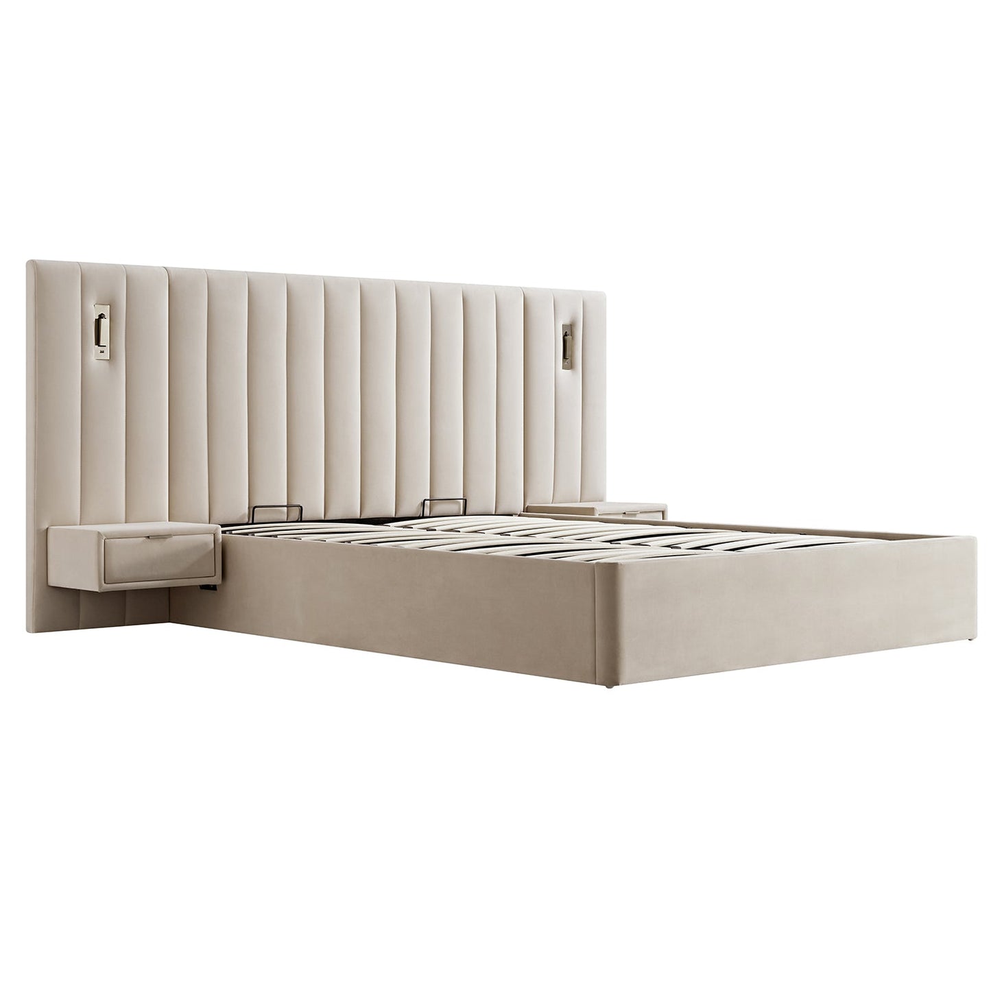 Tremezzo Oversized Ottoman Storage Bed, Champagne Velvet