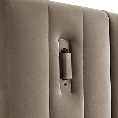 Tremezzo Oversized Ottoman Storage Bed, Taupe Velvet