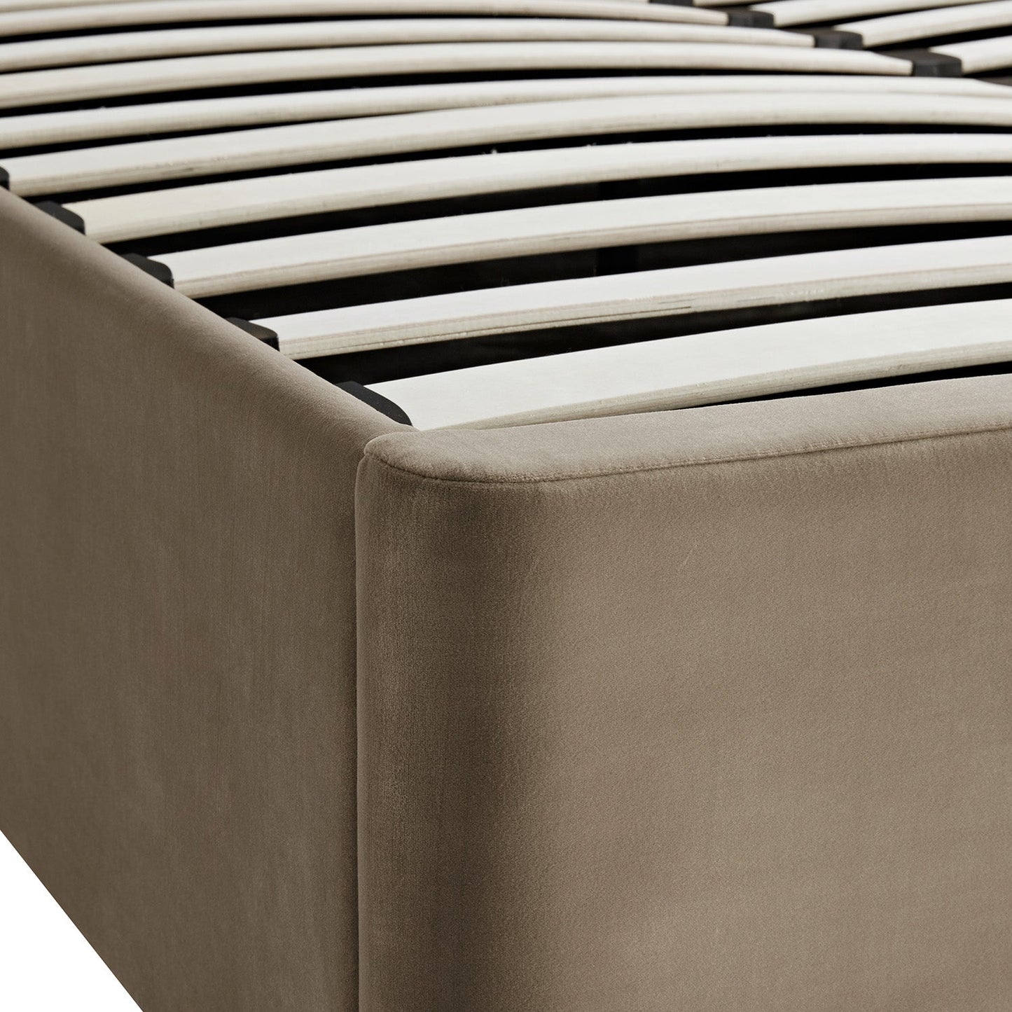 Tremezzo Oversized Ottoman Storage Bed, Taupe Velvet