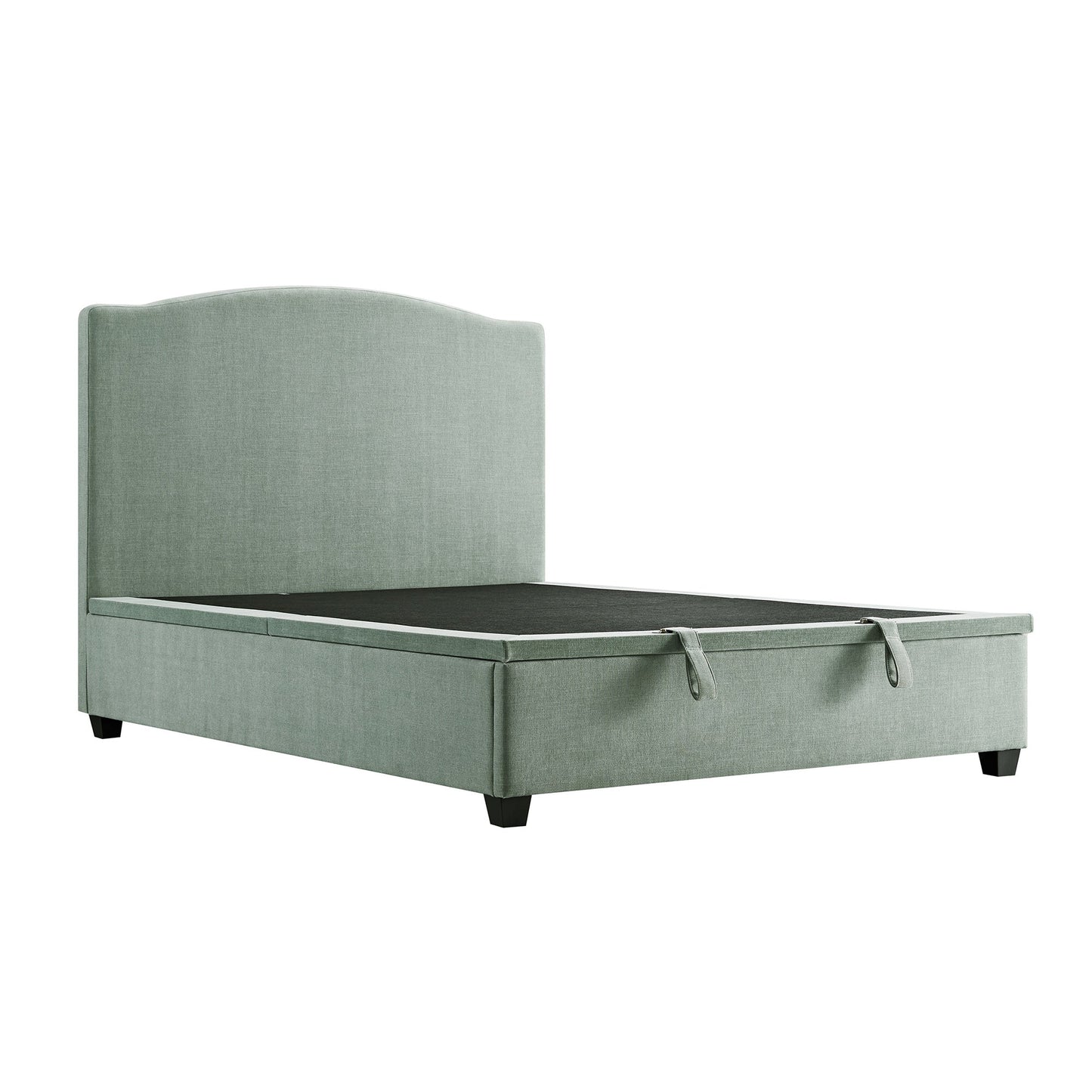 Chilworth Upholstered Ottoman Storage Bed, Water Green Chenille