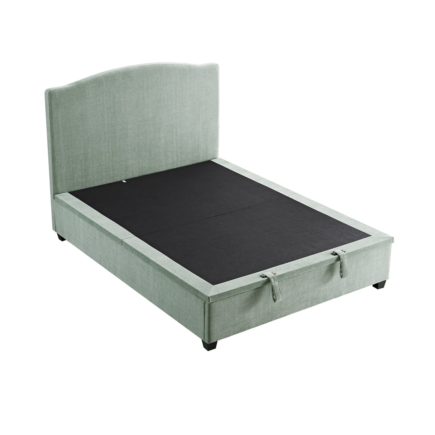 Chilworth Upholstered Ottoman Storage Bed, Water Green Chenille