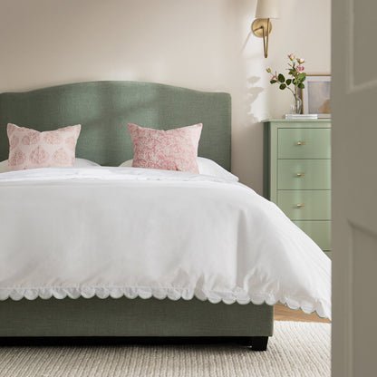 Chilworth Upholstered Ottoman Storage Bed, Water Green Chenille