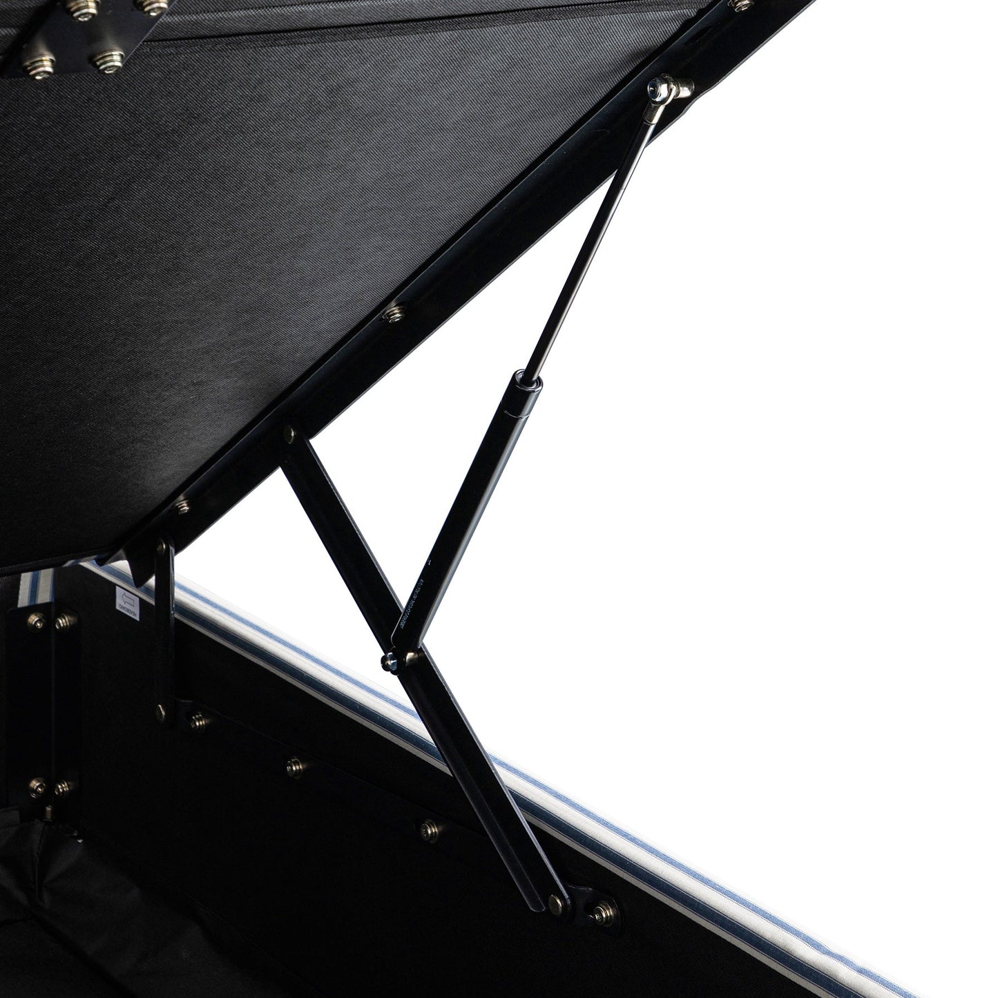 Chilworth Upholstered Ottoman Storage Bed, Blue Stripe Linen Blend